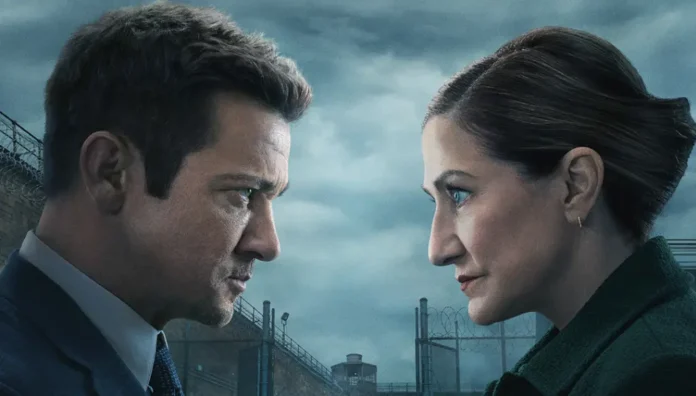 Jeremy Renner ed Edie Falco nel poster della stagione 4 di Mayor of Kingsdom.