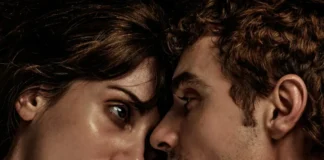 Dave Franco e Alison Brie nel poster del film Together.