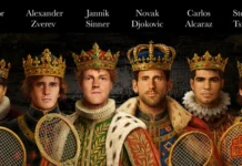 Il poster dell'evento tennistico Six Kings Slam.