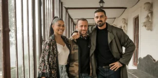 In foto il cast del film Prime Video Blame it on Rome.