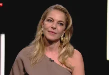 Claudia Gerini nella trasmissione Sky TG24 Stories.