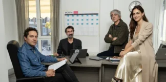 Sergio Rubini con il cast del film L'uomo Giusto.