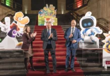 Una foto dell'inaugurazione della mostra Videogiochi. Oltre l’intrattenimento.