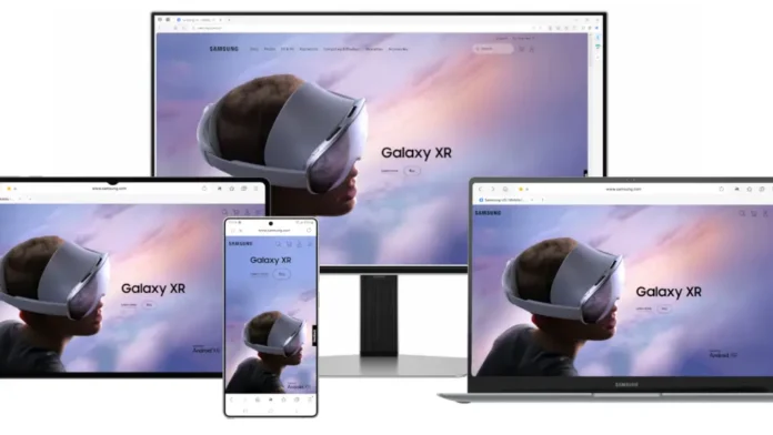 Una immagine del browser Samsung Internet per PC.