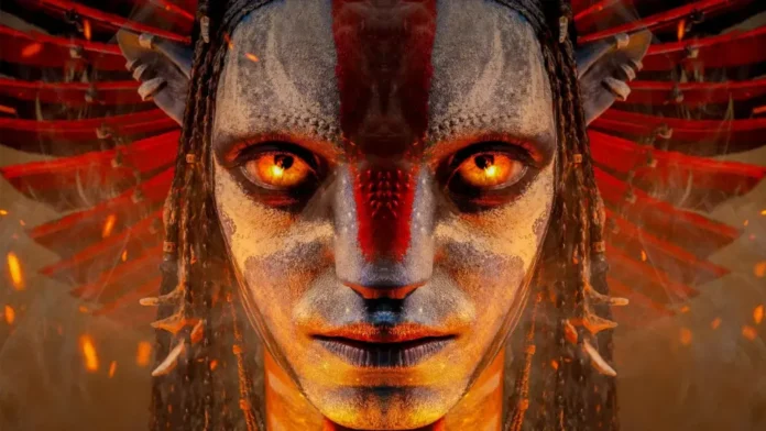 In foto un personaggio del film Avatar: Fuoco e Cenere.