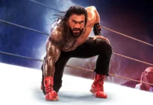 Un lottatore nel gioco WWE 2K25: Netflix Edition.