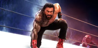 Un lottatore nel gioco WWE 2K25: Netflix Edition.