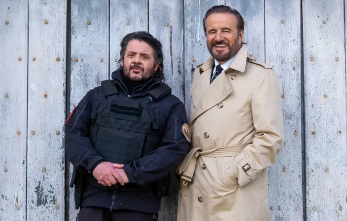 Lillo e Christian De Sica nel film Agata Christian - Delitto sulle nevi.