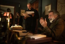 Luca Barbareschi sul set del film Anime Fragili.