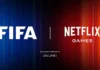 In foto l'immagine che mostra l'accordo tra FIFA e Netflix.