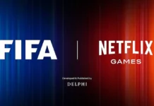 In foto l'immagine che mostra l'accordo tra FIFA e Netflix.