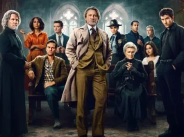 La locandina del film Netflix Wake Up Dead Man: Knives Out.