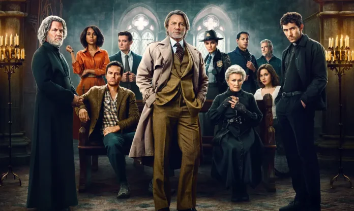 La locandina del film Netflix Wake Up Dead Man: Knives Out.