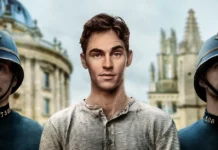 Hero Fiennes Tiffin nel poster della serie Young Sherlock.