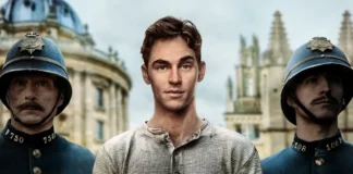 Hero Fiennes Tiffin nel poster della serie Young Sherlock.