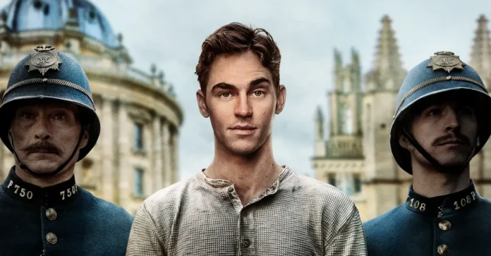 Hero Fiennes Tiffin nel poster della serie Young Sherlock.