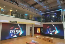 In foto il nuovo spazio Sky Cube.