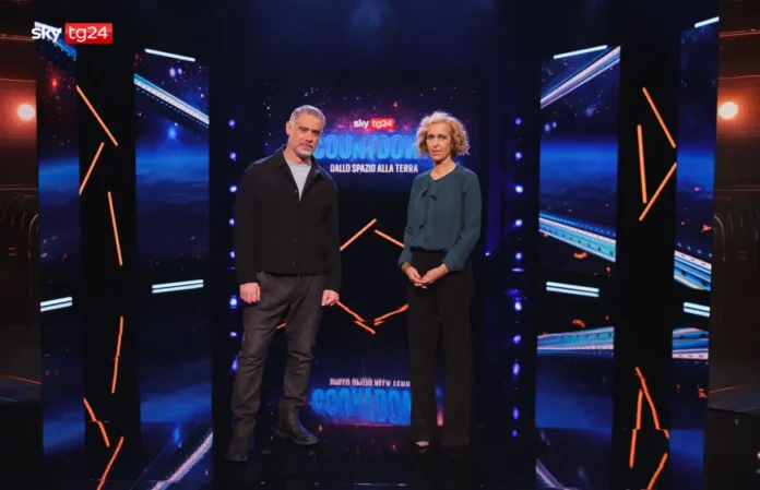 Emilio Cozzi e Marta Meli nella tramsissione Countdown - Dallo Spazio alla Terra.