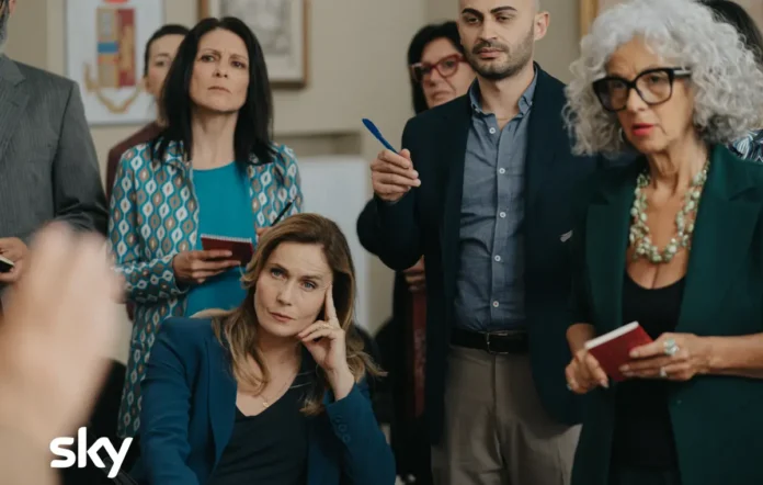In foto i protagonisti dell'episodio I Delitti del BarLume: Il matrimonio di Pasquali.