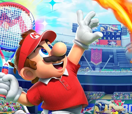 In foto Mario nel videogame Mario Tennis Fever.