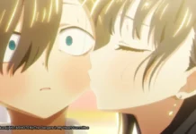 Una scena dall'anime romantico The Dangers in My Heart - The Movie.