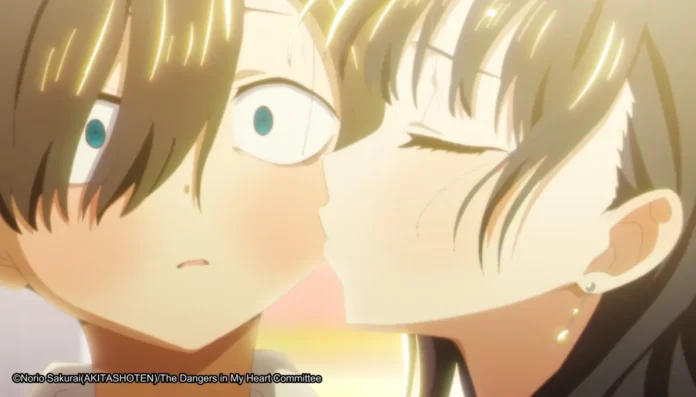 Una scena dall'anime romantico The Dangers in My Heart - The Movie.