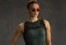 Sophie Turner nella serie Prime Video Tomb Raider.