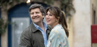 Fabio De Luigi e Virginia Raffale nel film Un Bel Giorno.