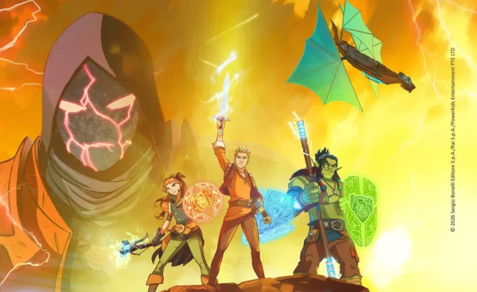La locandina della serie animata Dragonero – I Paladini.