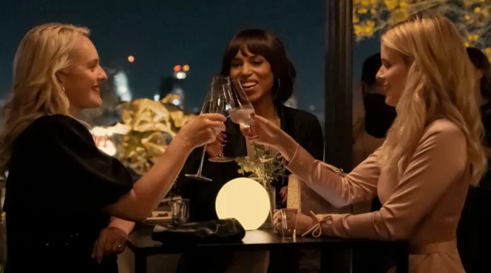 Elisabeth Moss, Kerry Washington e Kate Mara nella serie Imperfect Women - Le mie amiche del cuore.