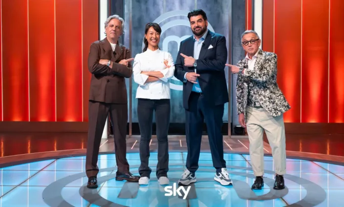 In foto gli chef protagonisti della puntata finale di MasterChef Italia.