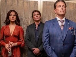 Vince Vaughn, James Marsden ed Eiza González nel film Mike & Nick & Nick & Alice.