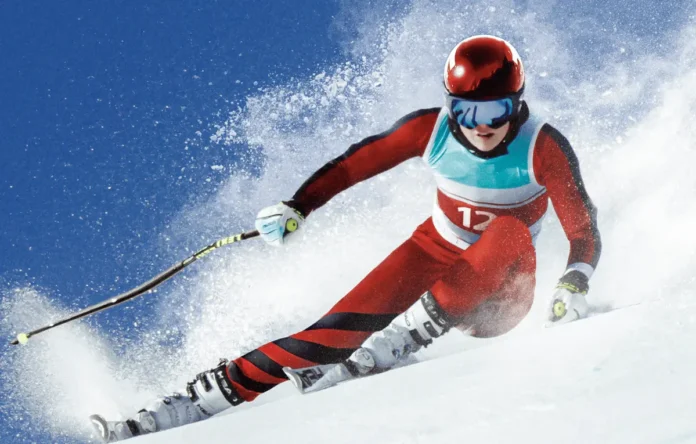 Il poster della serie Disney+ On the Edge: World Cup Ski Racing.