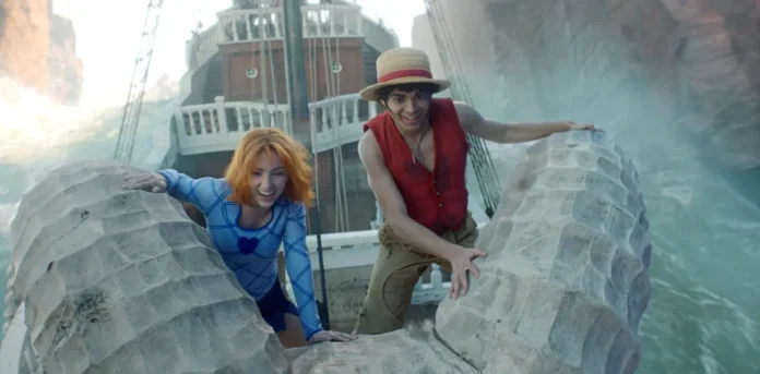 Iñaki Godoy ed Emily Rudd nella stagione 2 di One Piece.