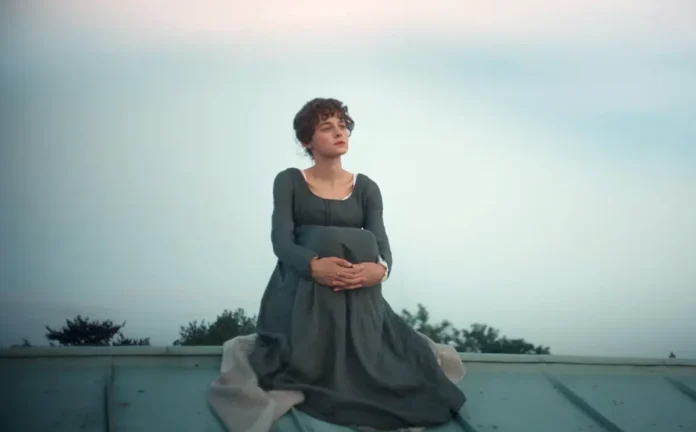 Emma Corrin nella serie Netflix Orgoglio e pregiudizio.