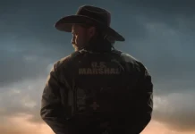 Luke Grimes nella serie Marshals: a Yellowstone Story.