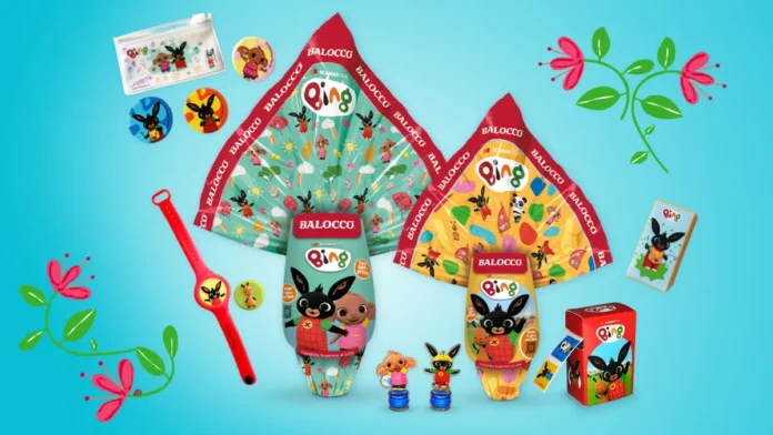 Le uova di Pasqua e le mini colombe di Bing targate Balocco.