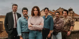 Giusy Buscemi e i protagonisti della serie Vanina – Un vicequestore a Catania 2.