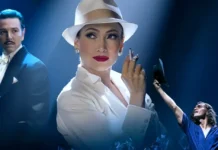 Jennifer Lopez nel poster del film Il bacio della donna ragno.