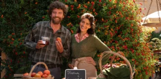 Giulia Bevilacqua e Maurizio Lastrico nel film Benvenuti in campagna.