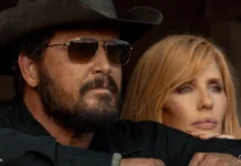 Kelly Reilly e Cole Hauser nella serie Dutton Ranch.