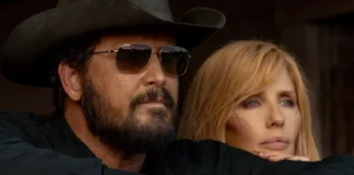 Kelly Reilly e Cole Hauser nella serie Dutton Ranch.