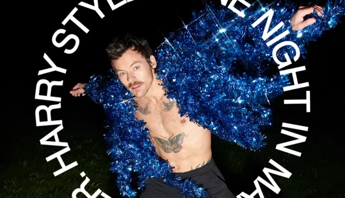 Harry Styles nel poster dell'evento Kiss All the Time. Disco, Occasionally.