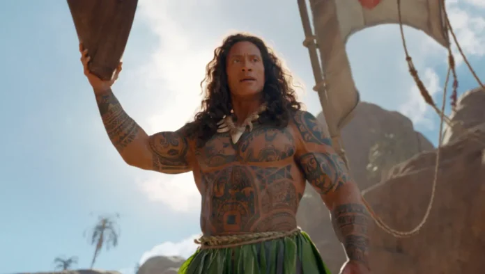 Dwayne Johnson nel film Oceania in versione live action.