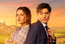 Matilde Gioli e Cristiano Caccamo nel poster del film Non è un paese per single.