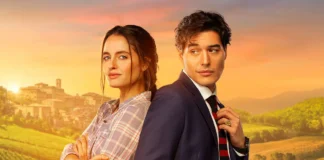 Matilde Gioli e Cristiano Caccamo nel poster del film Non è un paese per single.
