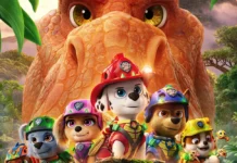 In foto i famosi cuccioli Paw Patrol nel film PAW Patrol – Missione Dinosauri.