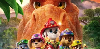 In foto i famosi cuccioli Paw Patrol nel film PAW Patrol – Missione Dinosauri.