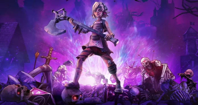 Il poster del gioco Tiny Tina’s Assault on Dragon’s Keep: A Wonderlands One-Shot.