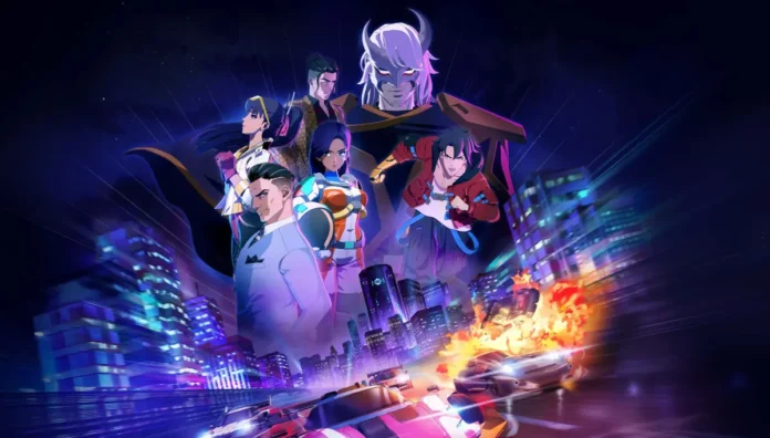 La key art del racing game arcade Screamer.
